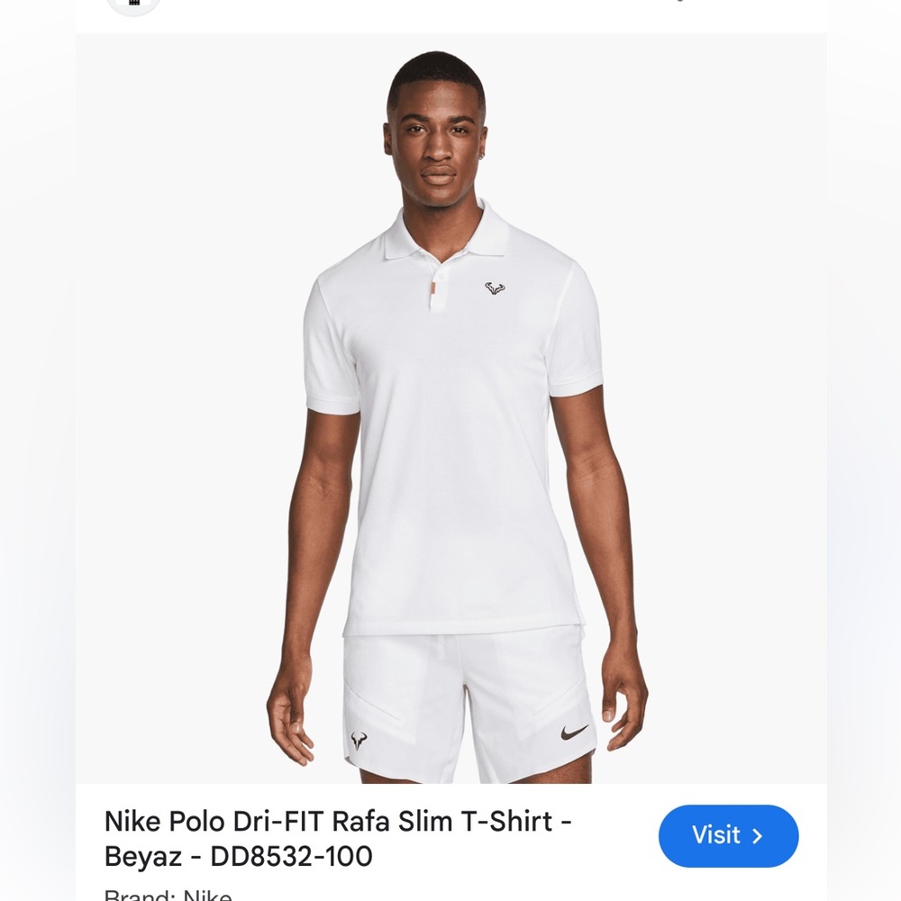 Nike White Polo Dri-FIT Shirt